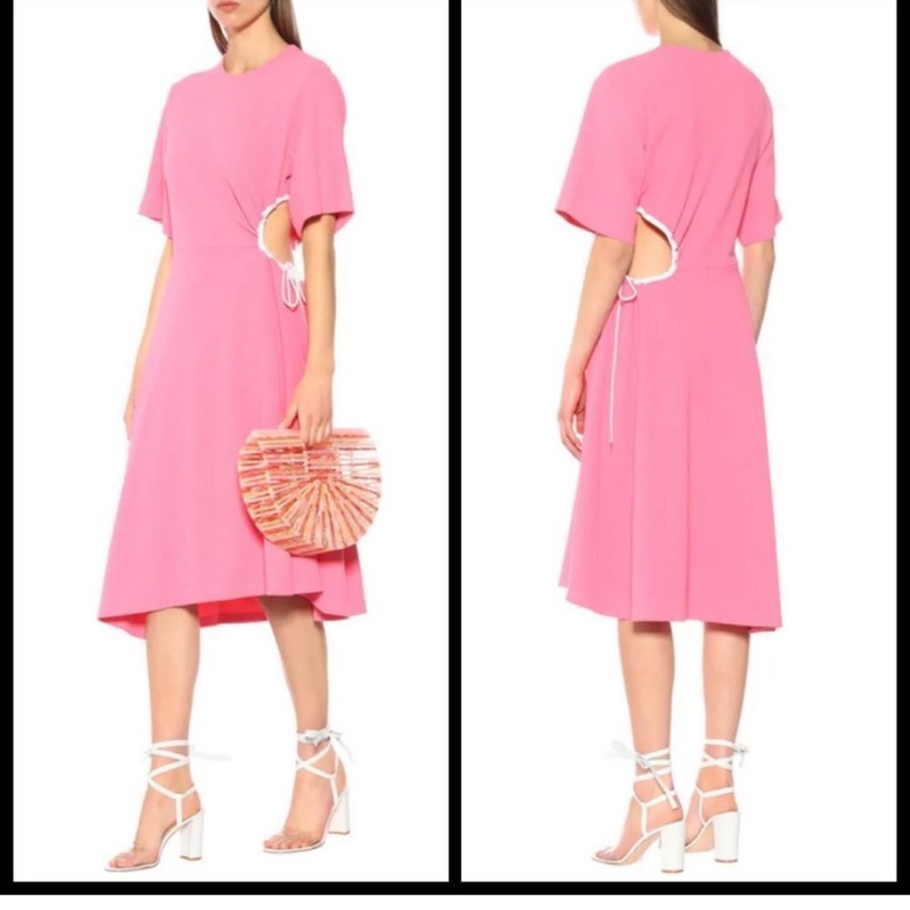 SEE BY CHLOE Cut-Out Dazzling Pink Midi Length Dress  Size Medium